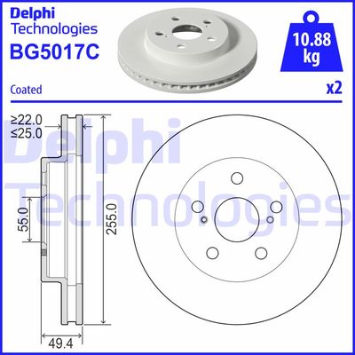 BG5017C DELPHI Тормозной диск