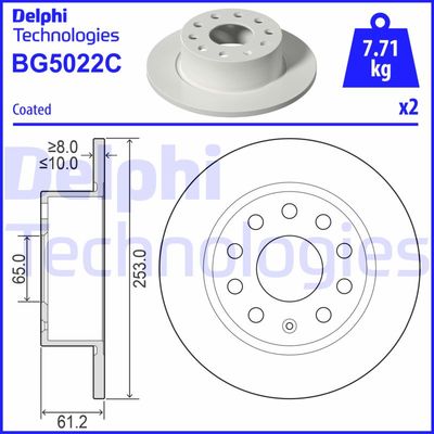 BG5022C DELPHI Тормозной диск