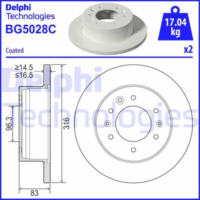 BG5028C DELPHI Тормозной диск