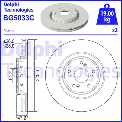 BG5033C DELPHI Тормозной диск