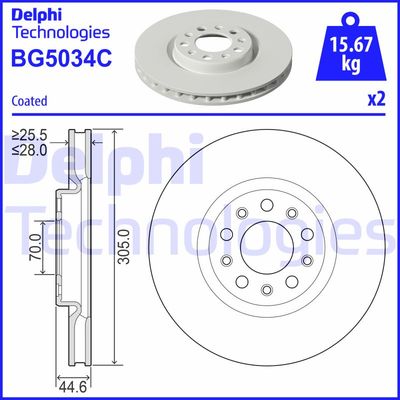 BG5034C DELPHI Тормозной диск