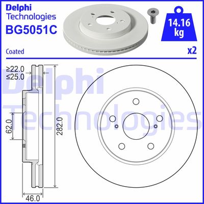 BG5051C DELPHI Тормозной диск