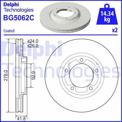 BG5062C DELPHI Тормозной диск