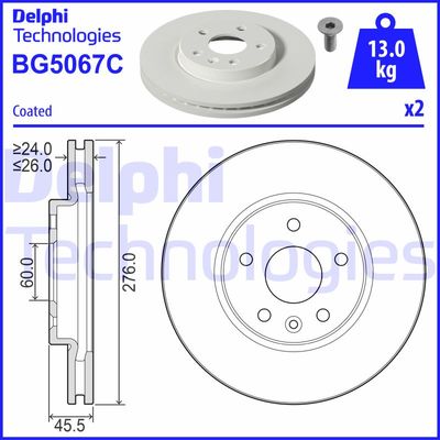 BG5067C DELPHI Тормозной диск