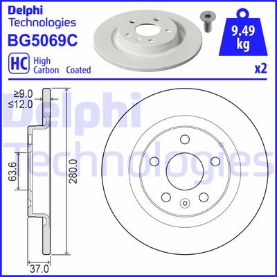 BG5069C DELPHI Тормозной диск