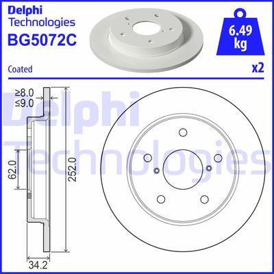 BG5072C DELPHI Тормозной диск