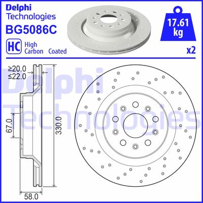 BG5086C DELPHI Тормозной диск