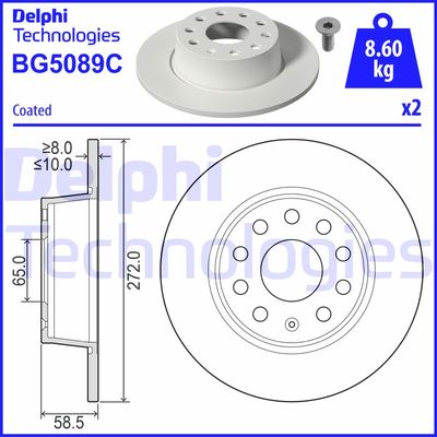 BG5089C DELPHI Тормозной диск