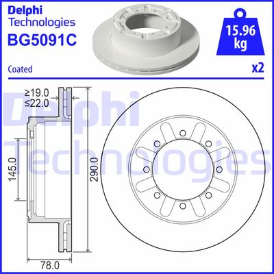 BG5091C DELPHI Тормозной диск