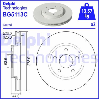 BG5113C DELPHI Тормозной диск