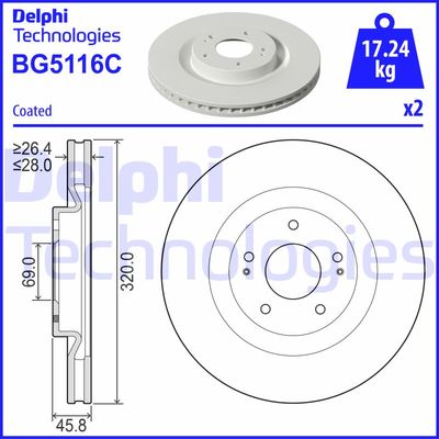 BG5116C DELPHI Тормозной диск