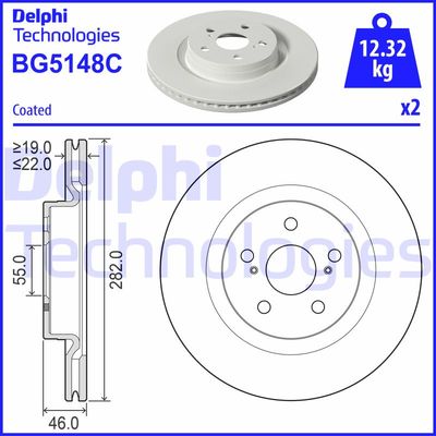 BG5148C DELPHI Тормозной диск