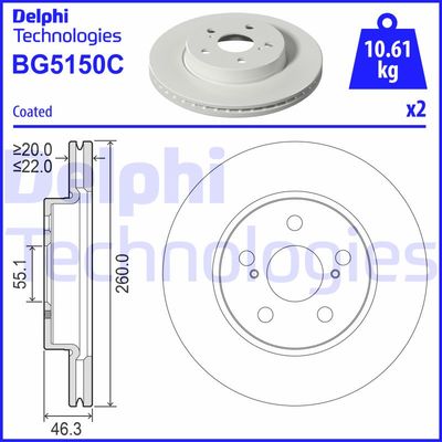 BG5150C DELPHI Тормозной диск