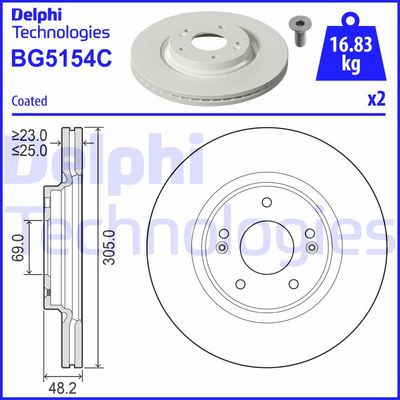 BG5154C DELPHI Тормозной диск