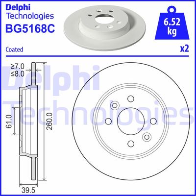 BG5168C DELPHI Тормозной диск