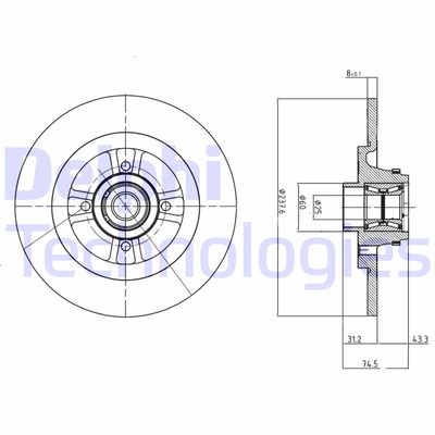 BG9025RS DELPHI Тормозной диск