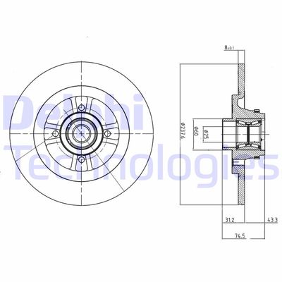 BG9025RSC DELPHI Тормозной диск