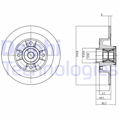 BG9028RS DELPHI Тормозной диск