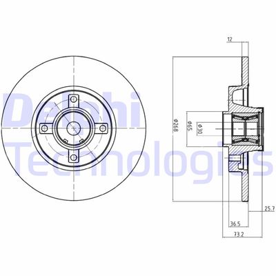 BG9053RS DELPHI Тормозной диск