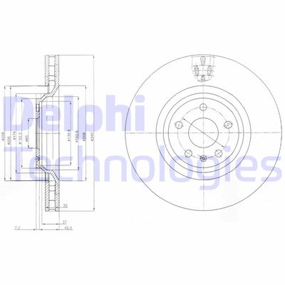 BG9054 DELPHI Тормозной диск