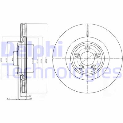 BG9071C DELPHI Тормозной диск