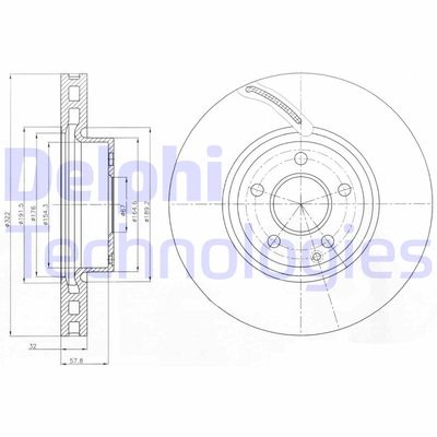 BG9075 DELPHI Тормозной диск