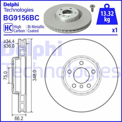 BG9156BC DELPHI Тормозной диск