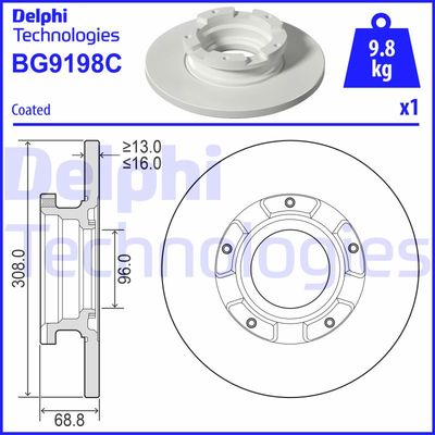 BG9198C DELPHI Тормозной диск