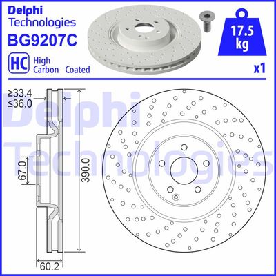 BG9207C DELPHI Тормозной диск