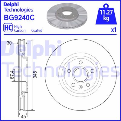 BG9240C DELPHI Тормозной диск