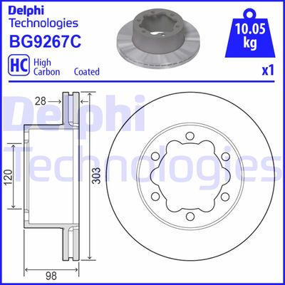 BG9267C DELPHI Тормозной диск