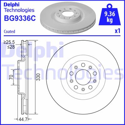 BG9336C DELPHI Тормозной диск