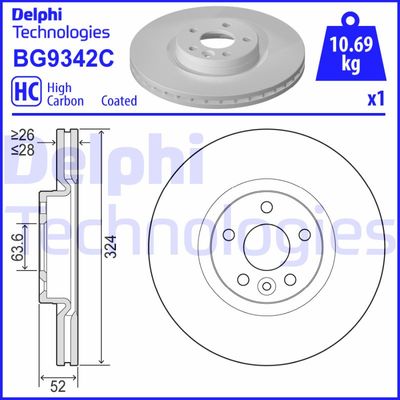 BG9342C DELPHI Тормозной диск