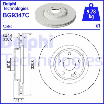 BG9347C DELPHI Тормозной диск