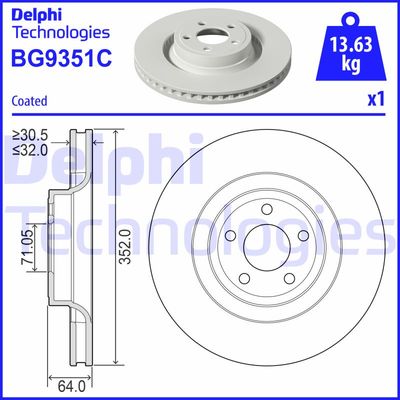 BG9351C DELPHI Тормозной диск