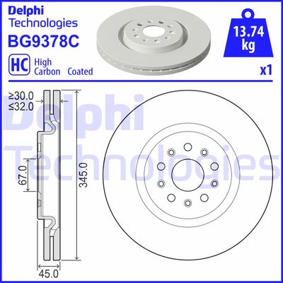 BG9378C DELPHI Тормозной диск