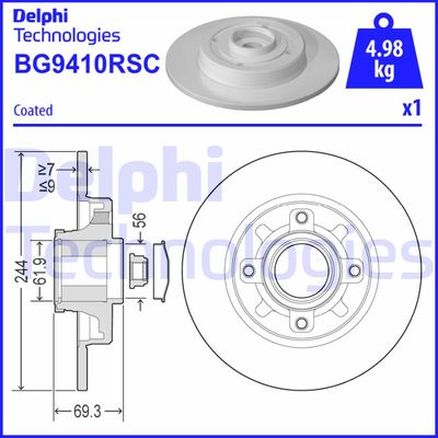 BG9410RSC DELPHI Тормозной диск