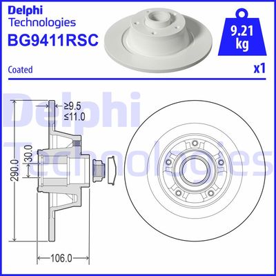 BG9411RSC DELPHI Тормозной диск