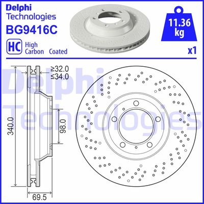 BG9416C DELPHI Тормозной диск