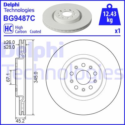 BG9487C DELPHI Тормозной диск