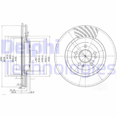 BG9759 DELPHI Тормозной диск