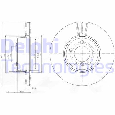 BG9871 DELPHI Тормозной диск