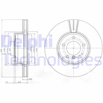 BG9871C DELPHI Тормозной диск