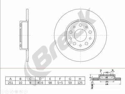 BR082SA100 BRECK Тормозной диск