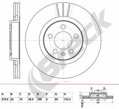 BR303VA100 BRECK Тормозной диск