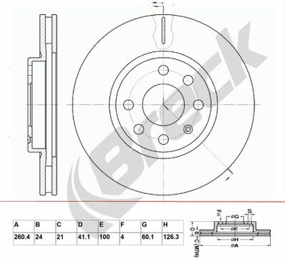 BR341VA100 BRECK Тормозной диск