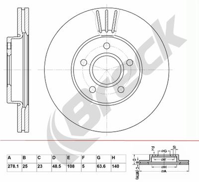 BR345VA100 BRECK Тормозной диск