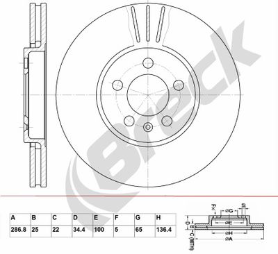 BR353VA100 BRECK Тормозной диск