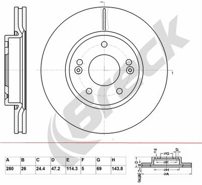 BR356VA100 BRECK Тормозной диск