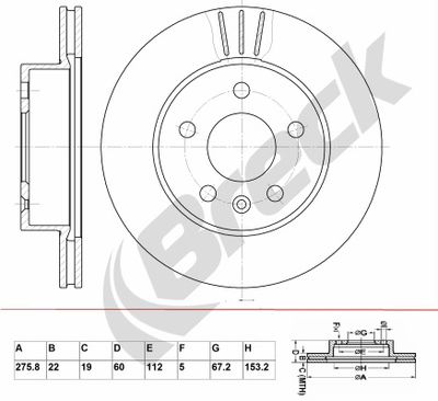 BR358VA100 BRECK Тормозной диск